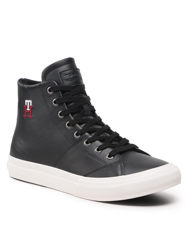 Tommy Hilfiger Sneakersy Tommy Hilfiger Th Hi Vulc Street Leather FM0FM04739 Černá