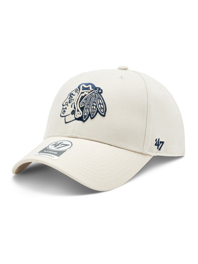 47 Brand Бейсболка 47 Brand NHL Chicago Blackhawks '47 MVP SNAPBACK H-MVPSP04WBP-BN Écru