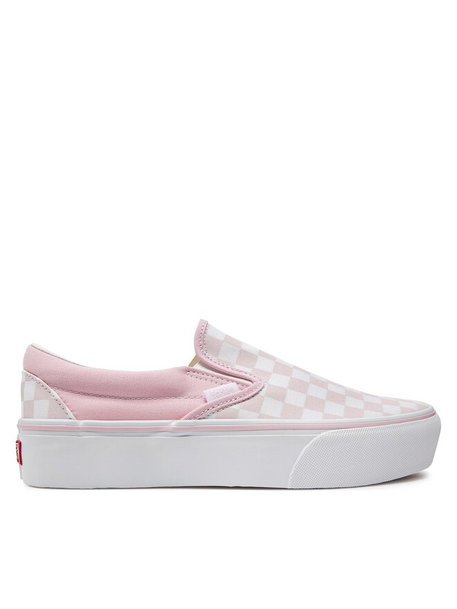 Baby pink checkered vans outlet