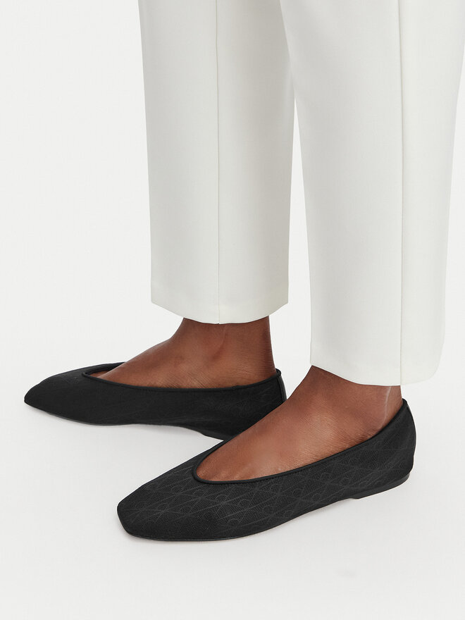 Calvin Klein Ballerinas Calvin Klein Square Ballerina Aop Mesh HW0HW02937 Schwarz