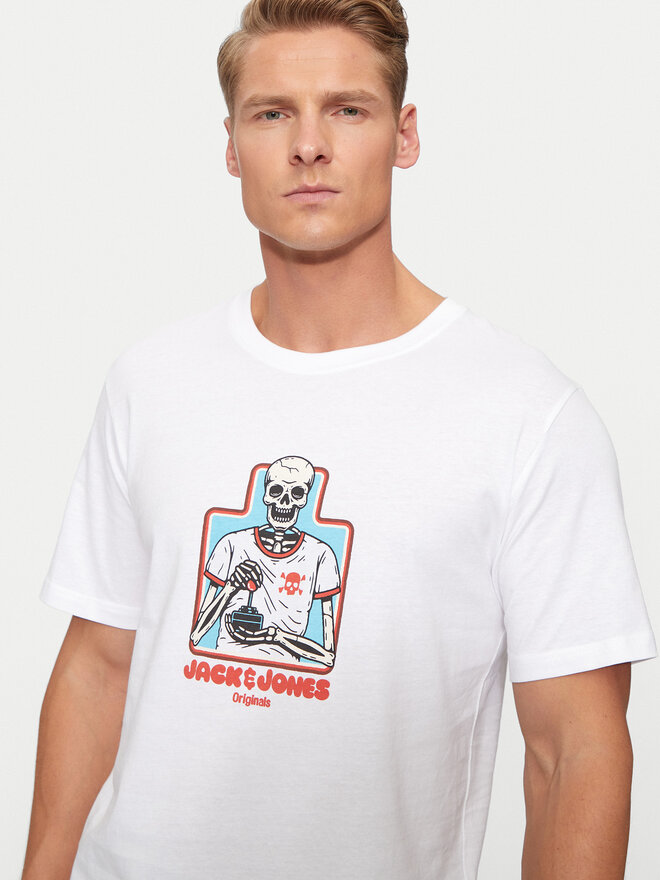 Jack&Jones Jack&Jones Marškinėliai Eight Skull 12264841 Balta Standard Fit