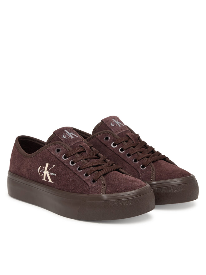 Calvin Klein Sneakers aus Stoff Calvin Klein Vulc Flatf Laceup Suede HW0HW03088 Dunkelrot