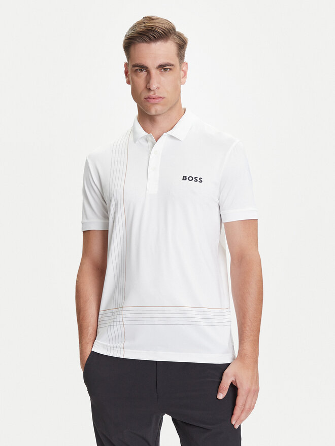 BOSS BOSS Polo Check 50545692 Blanco Slim Fit