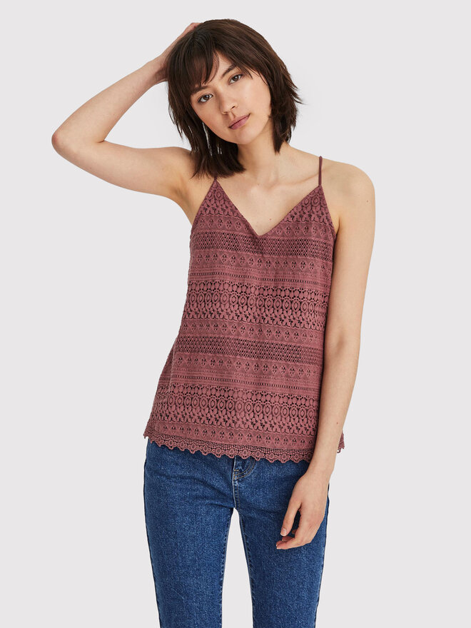 Vero Moda Vero Moda Marškinėliai Honey 10190150 Vyšninė Regular Fit