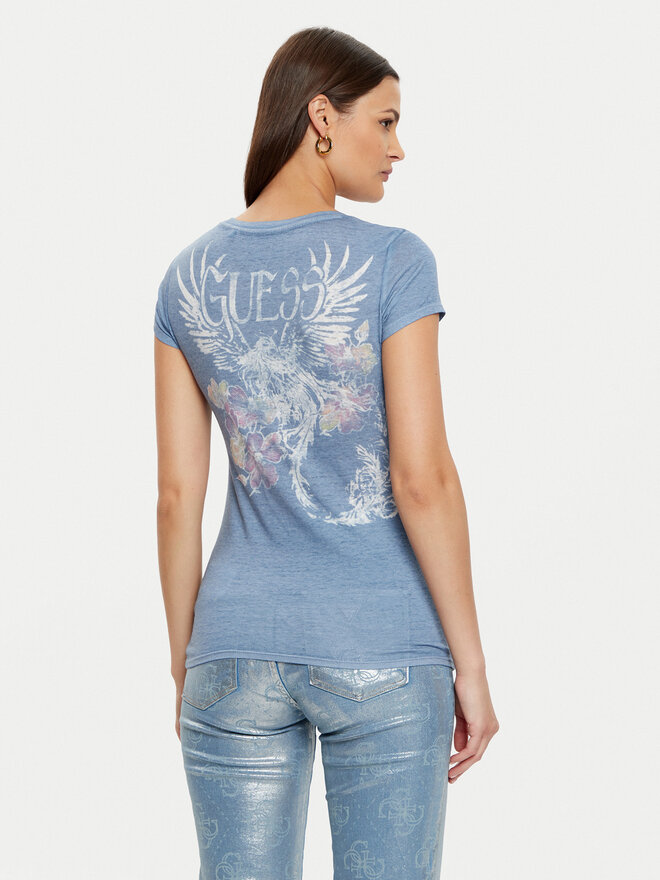 Guess Guess Marškinėliai W5RI28 KBYH0 Mėlyna Regular Fit