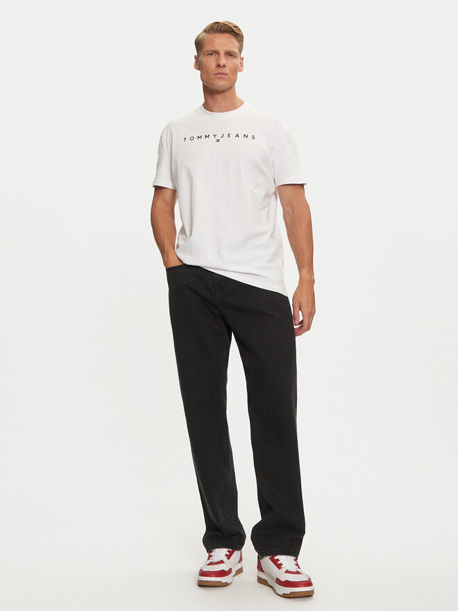 Tommy Jeans Tommy Jeans Marškinėliai Linear Logo DM0DM20744 Balta Regular Fit