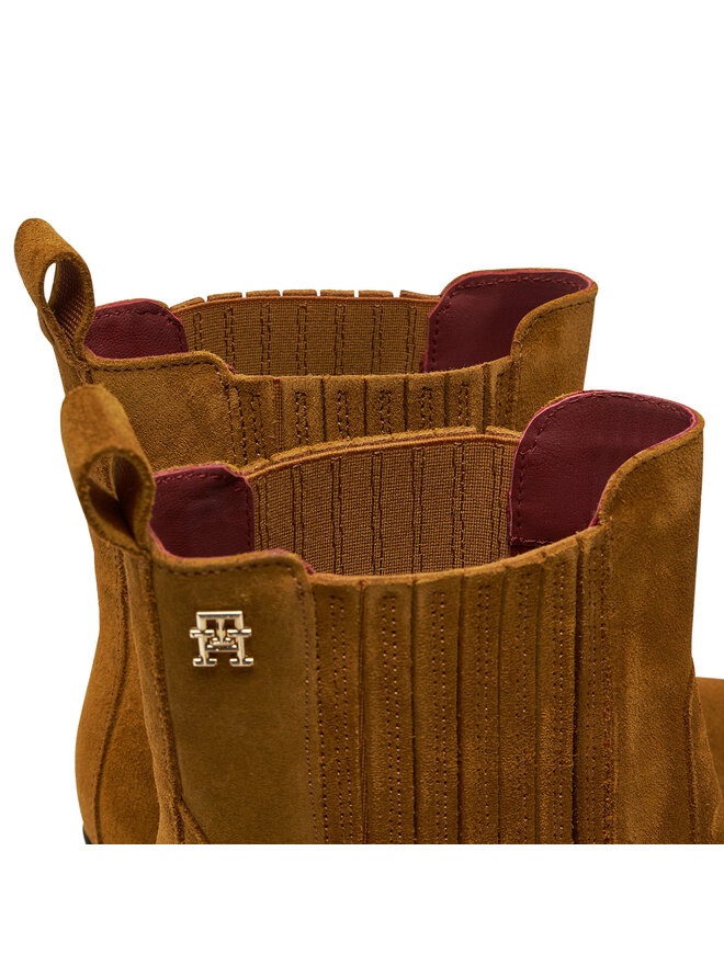 Tommy Hilfiger Боти Tommy Hilfiger Th Suede Cowboy Boot FW0FW08034 Кафяв