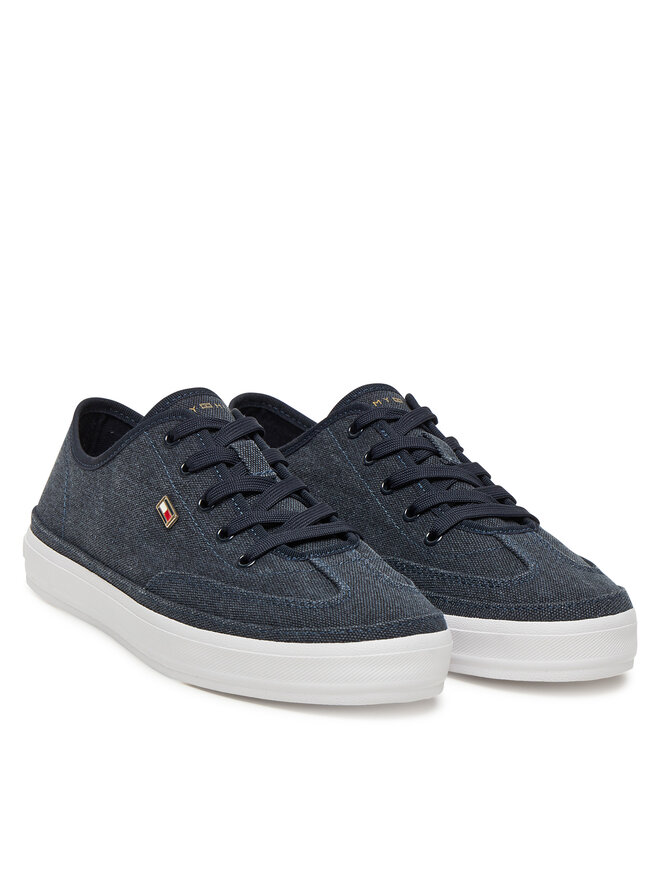Tommy Hilfiger Sneakers Tommy Hilfiger Washed Canvas Vulc Sneaker FW0FW08894 Dunkelblau