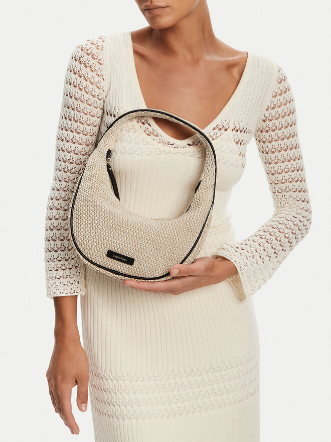 Calvin Klein Сумка Calvin Klein Pinched Raffia Medium Shoulder B LV04F3079G Бежевий