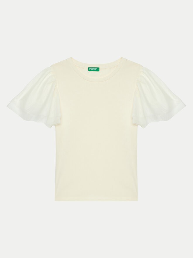 United Colors Of Benetton United Colors Of Benetton T-Shirt 3Q8DC10LW Εκρού Regular Fit