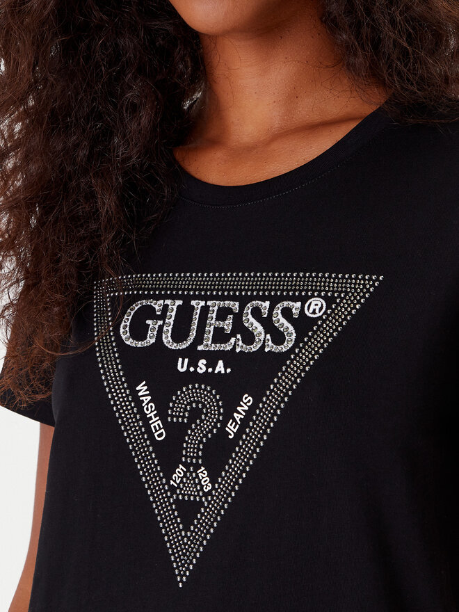 Guess Guess Футболка W5BI18 I3Z14 Чорний Regular Fit