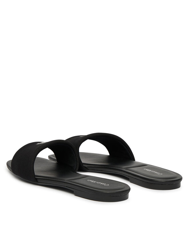 Calvin Klein Pantoletten Calvin Klein Square Flat Sndl Canvas Hw HW0HW03129 Schwarz