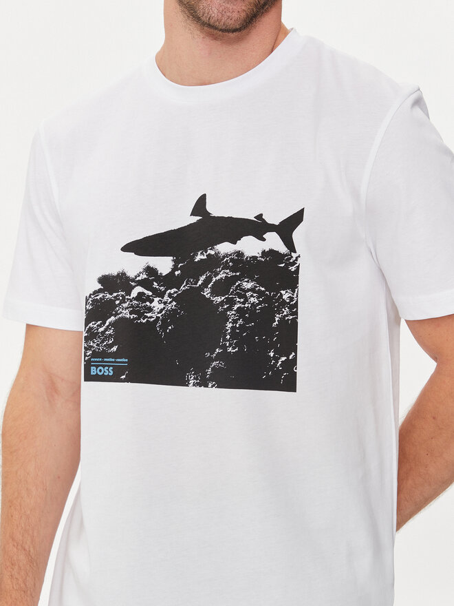 BOSS Boss Футболка Te_Sea_Horse 50515626 Білий Regular Fit