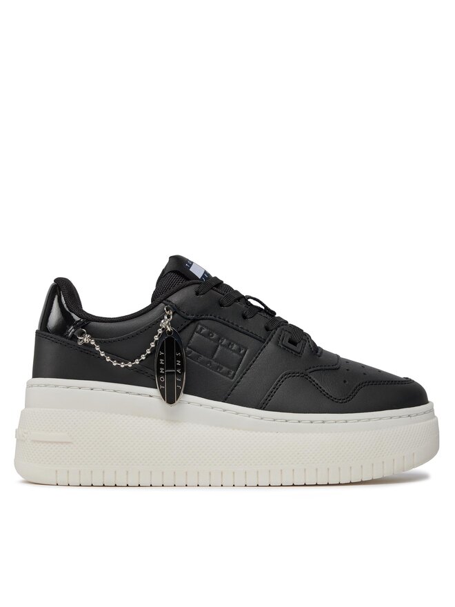 Tommy Jeans Αθλητικά Tommy Jeans Tjw Retro Basket Flatform Charm EN0EN02421 Μαύρο