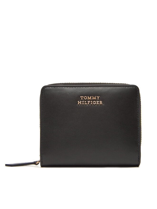 Tommy Hilfiger Μικρό Πορτοφόλι Γυναικείο Tommy Hilfiger Th Leather Slg Med Za Flap AW0AW17499 Μαύρο