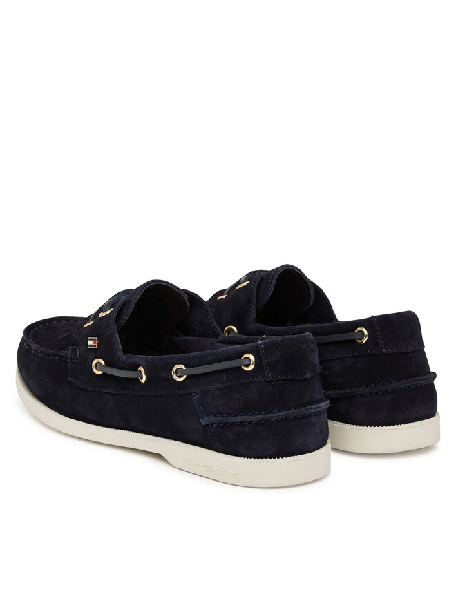 Tommy Hilfiger Mokassins Tommy Hilfiger Hilfiger Suede Boat Shoe FW0FW09338 Dunkelblau