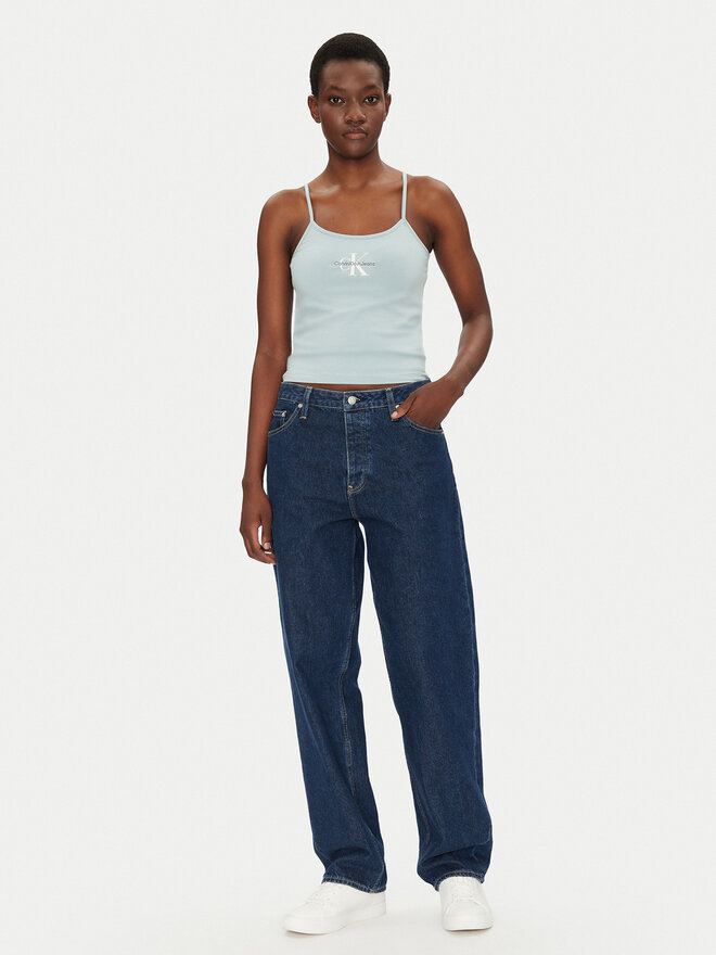 Calvin Klein Jeans Calvin Klein Jeans Top Monologo J20J223105 Azul Slim Fit