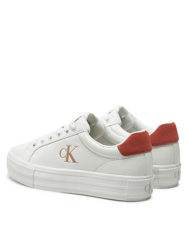 Calvin Klein Jeans Sneakersy Calvin Klein Jeans Bold Vulc Flatf Low Lth Ml YW0YW01669 Biały