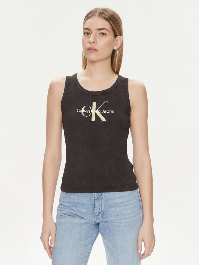 Calvin Klein Jeans Calvin Klein Jeans Top Archival Monologo J20J223160 Schwarz Slim Fit
