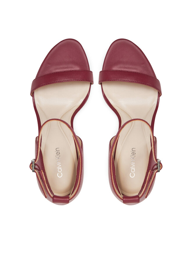Calvin Klein Sandały Calvin Klein Heel Sandal 90 - Lth HW0HW02337 Bordowy
