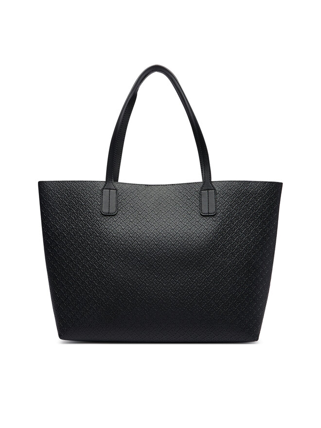 Tommy Hilfiger Handtasche Tommy Hilfiger Th Icon Tote Mono AW0AW19004 Schwarz