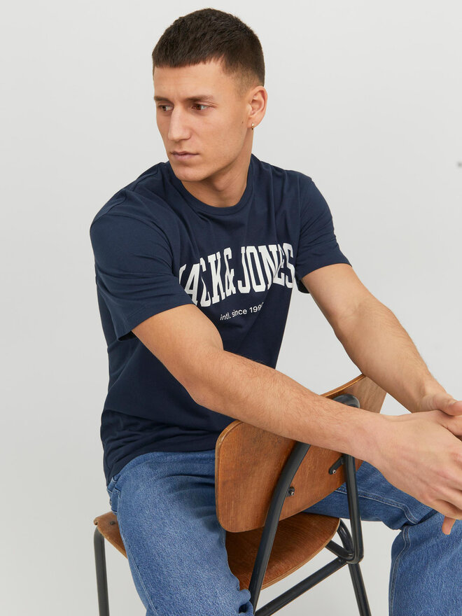 Jack&Jones Jack&Jones Marškinėliai Josh 12236514 Tamsiai mėlyna Relaxed Fit