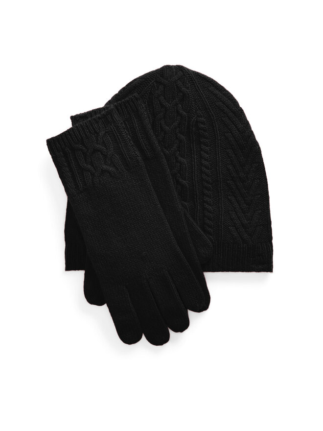 LAUREN RALPH LAUREN Σετ σκουφάκι, κασκόλ και γάντια LAUREN RALPH LAUREN 454960056002 Μαύρο