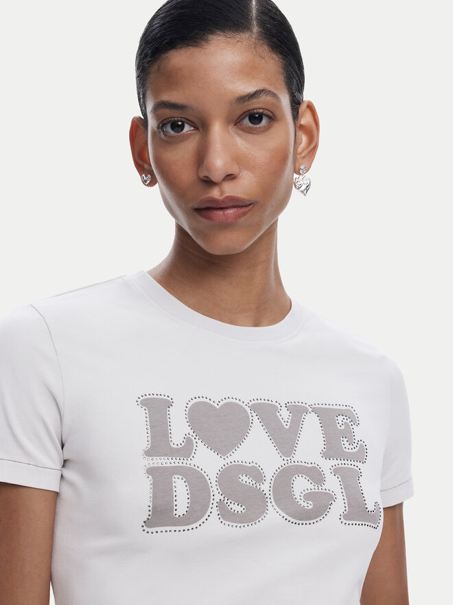 Desigual Desigual Marškinėliai Love Dsgl 25SWTK10 Pilka Regular Fit