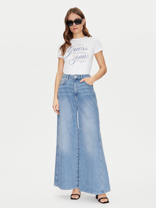 Guess Jeans Guess Jeans Marškinėliai W5GI24 J1314 Balta Regular Fit