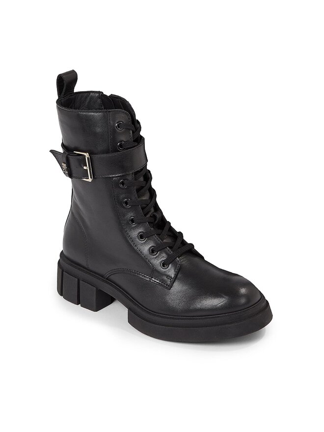 Tommy Hilfiger Schnürstiefeletten Tommy Hilfiger Cool Feminine Bikerboot FW0FW07322 Schwarz