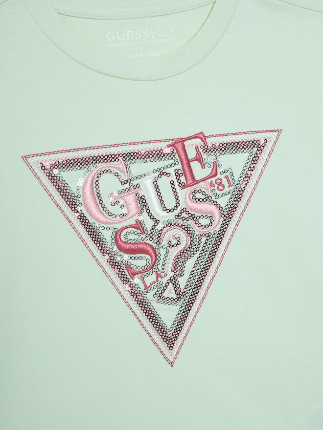Guess Guess Marškinėliai J5GI04 K6YW4 Žalia Regular Fit
