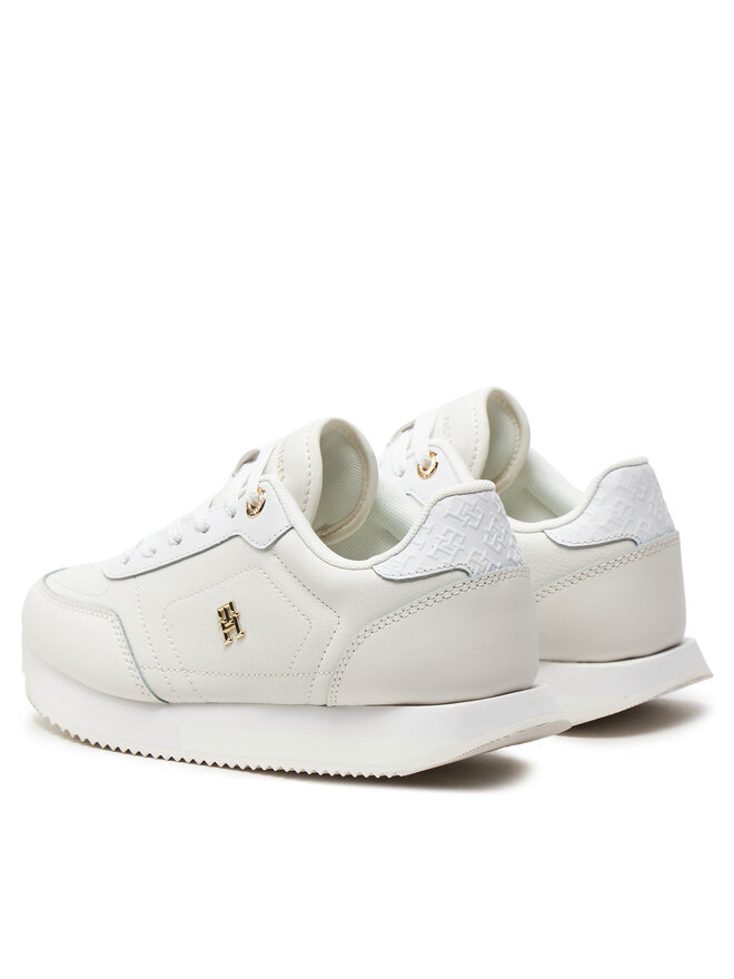 Tommy Hilfiger Sneakersy Tommy Hilfiger Elevated Essent Runner Monogram FW0FW08285 Biela