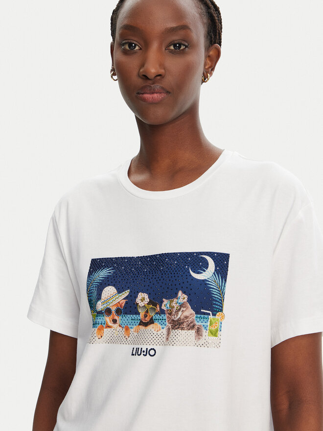 Liu Jo Liu Jo Футболка WA5260 JS003 M9445 Білий Regular Fit