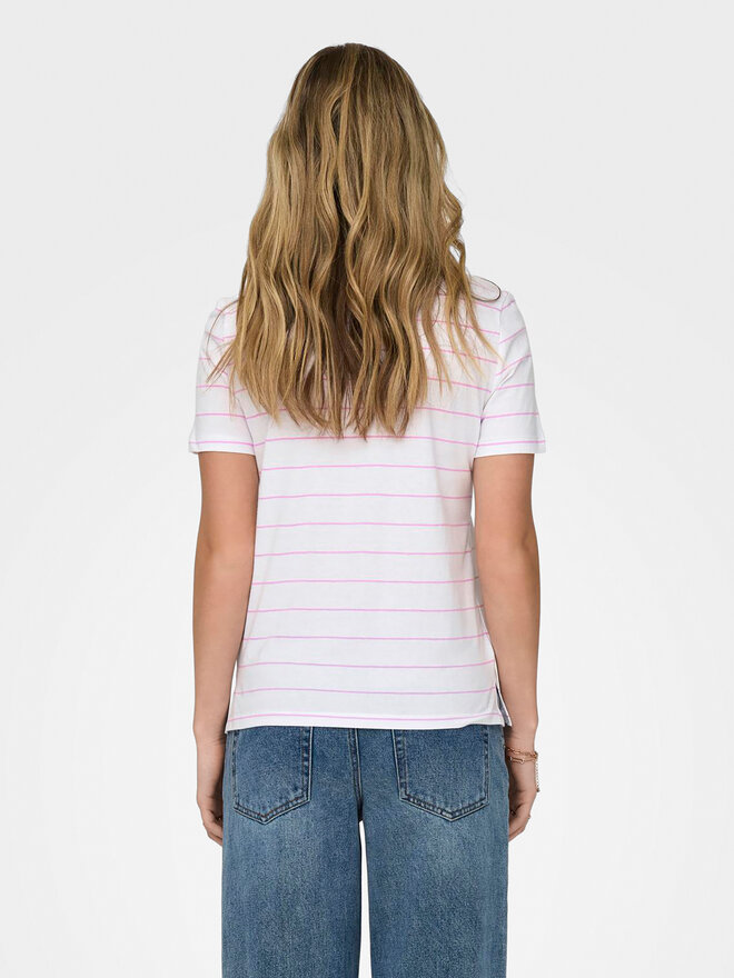 ONLY ONLY Camiseta Kita 15316574 Blanco Regular Fit