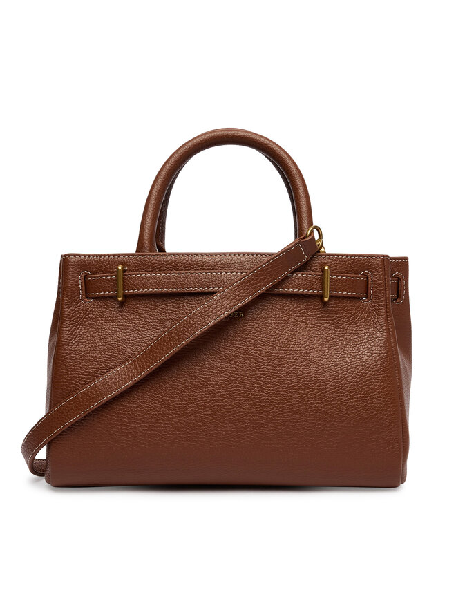 Tommy Hilfiger Handtasche Tommy Hilfiger American Icon Mini Tote Leather AW0AW17926 Braun