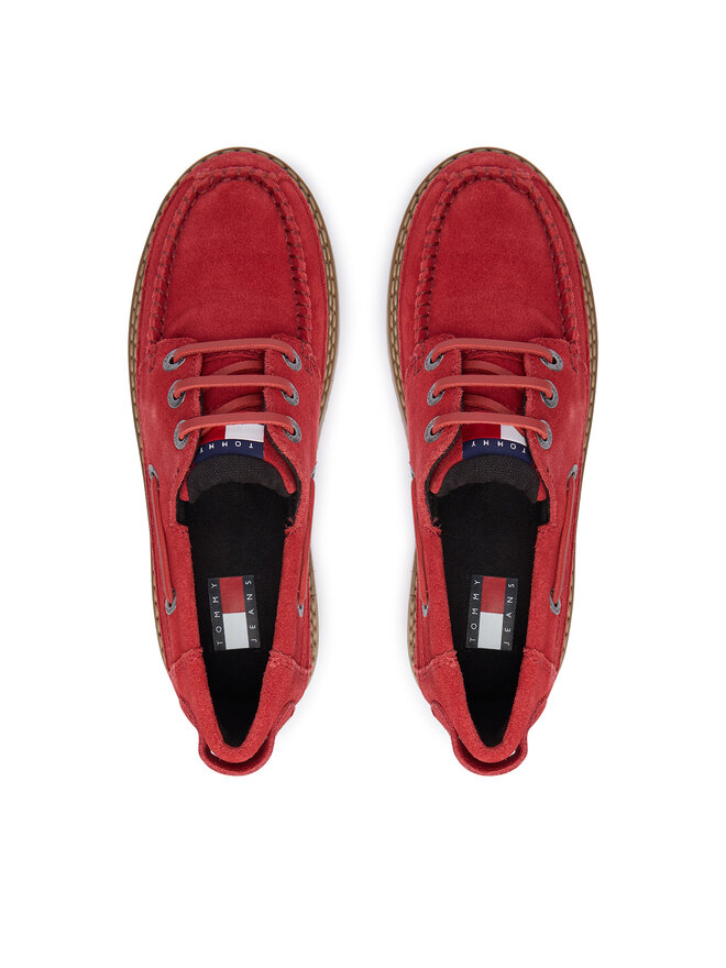 Tommy Jeans Halbschuhe Tommy Jeans Tjw Archive '01 Low Boat Shoe EN0EN03157 Rot