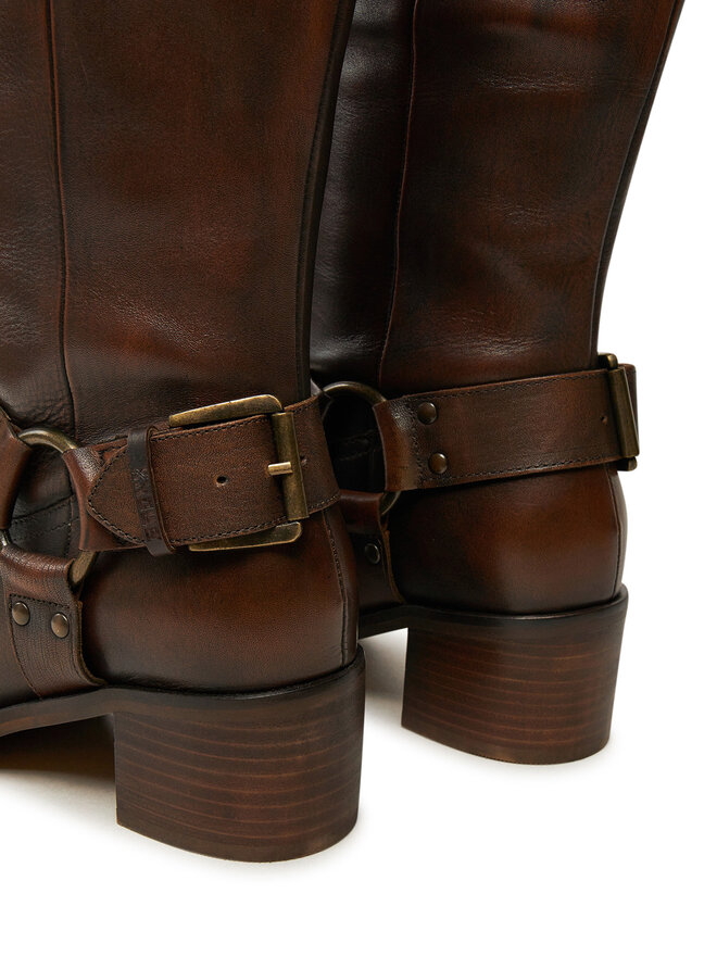 Bronx Kozačky Bronx High boots 14291-A Hnědá