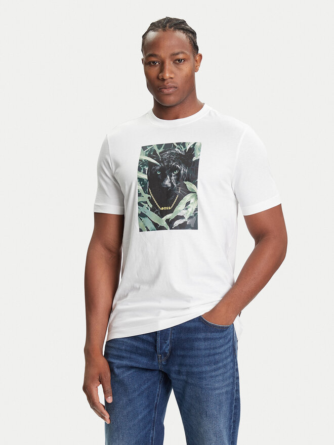 BOSS BOSS Camiseta Te_Animali 50546362 Blanco Regular Fit