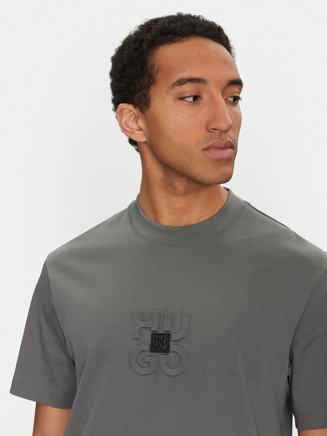 HUGO HUGO Marškinėliai Debostac 50535499 Pilka Relaxed Fit