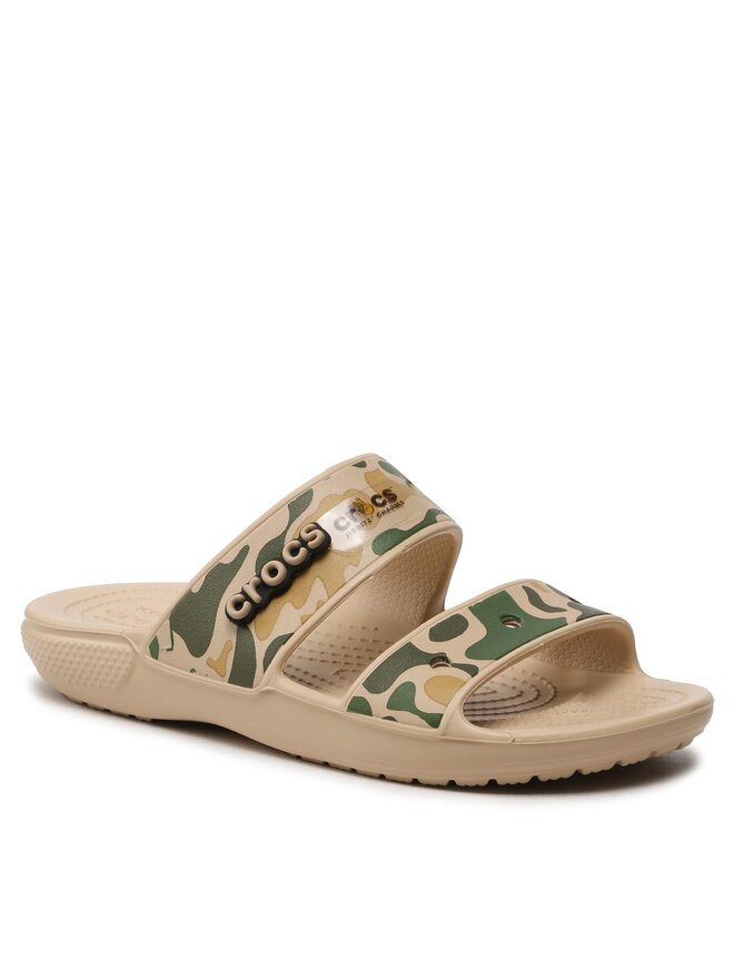 Crocs Чехли Crocs Classic Croc Printed 207559 Бежов