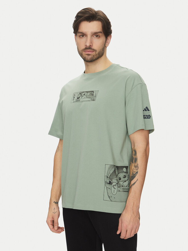 adidas adidas Marškinėliai Star Wars The Mandalorian JI5718 Žalia Oversize
