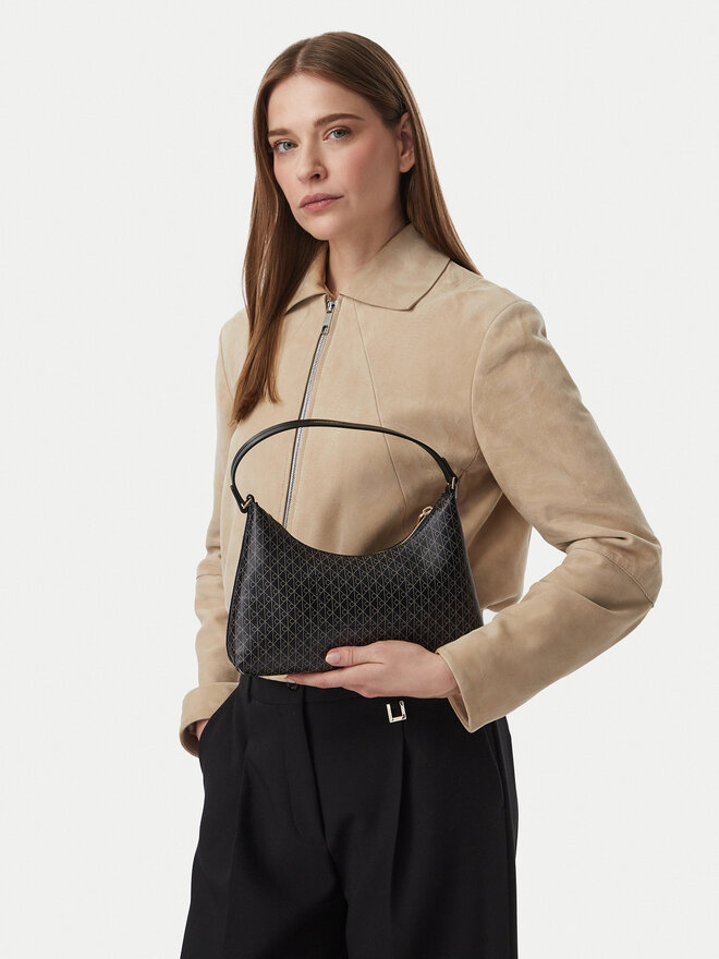 Calvin Klein Handtasche Calvin Klein Emblem Aop Small Shoulder Bag LV04F3889G Schwarz