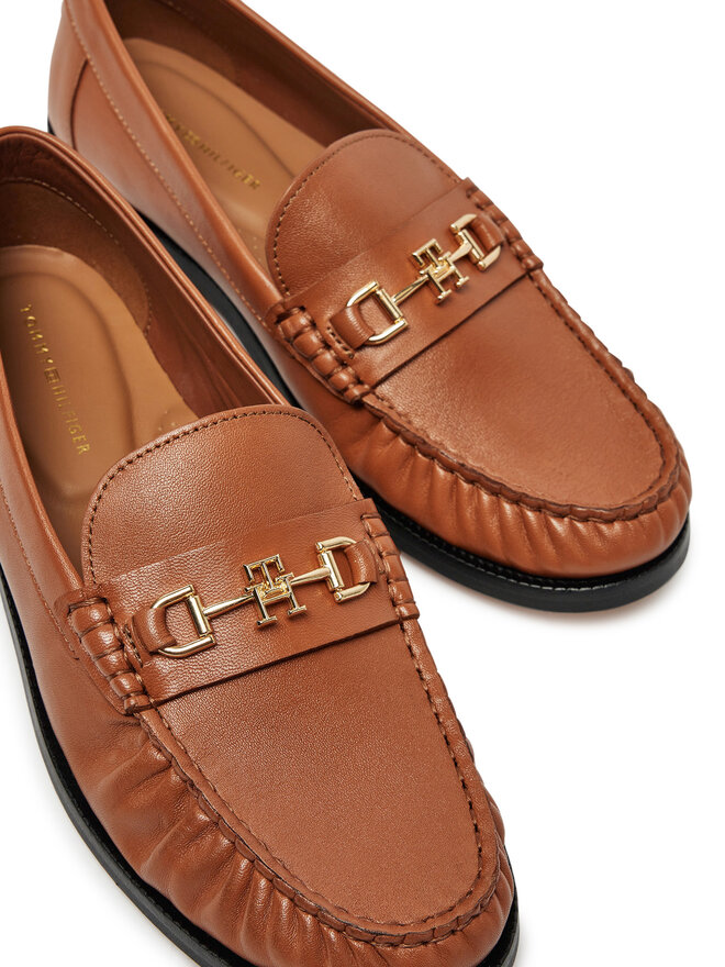 Tommy Hilfiger Mokassins Tommy Hilfiger Soft Leather Horsebit Loafer FW0FW08414 Braun