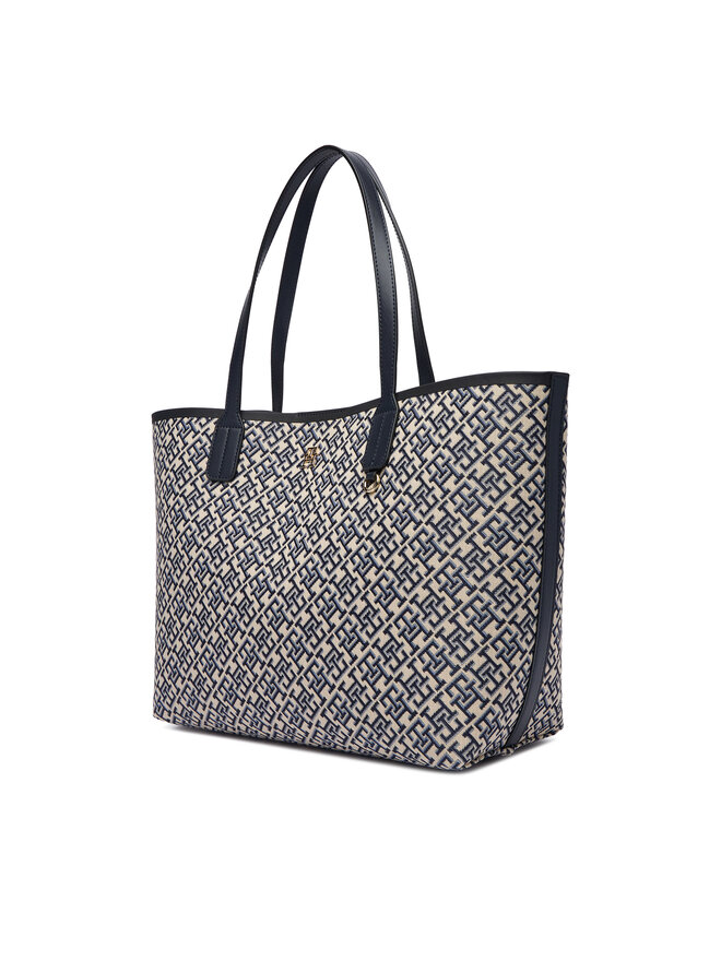 Tommy Hilfiger Handtasche Tommy Hilfiger Th Icon Tote Jacquard AW0AW18889 Blau