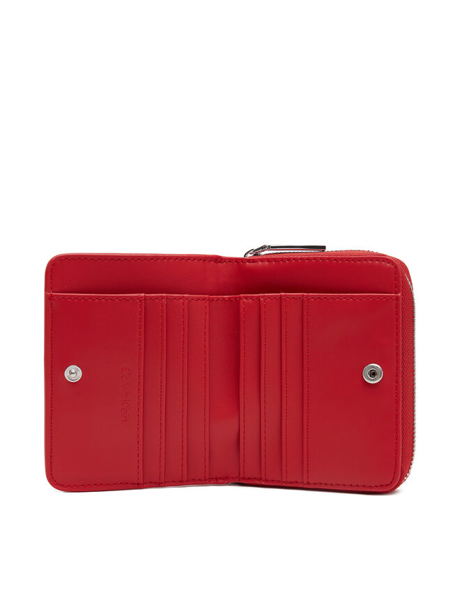 Calvin Klein Mały Portfel Damski Calvin Klein Ck Must Medium Zip Around Wallet K60K611937 Czerwony