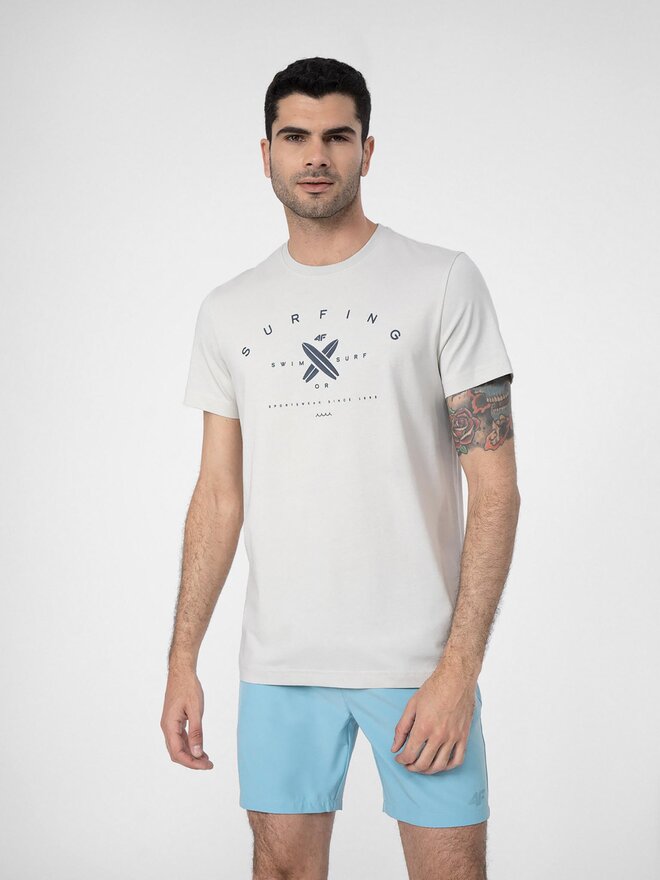 4F 4F Póló 4FSS23TTSHM366 Szürke Regular Fit