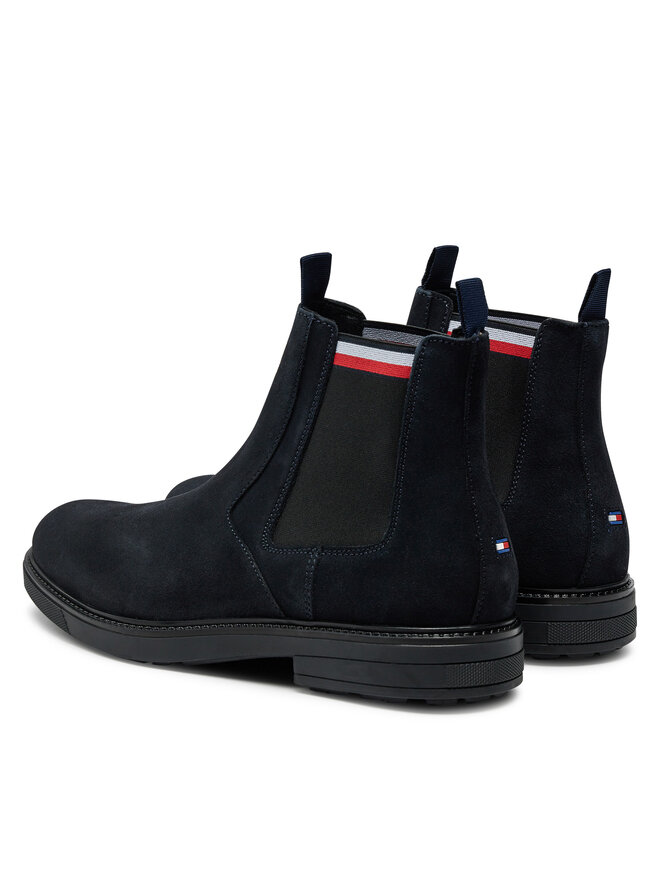 Tommy Hilfiger Kotníková obuv s elastickým prvkem Tommy Hilfiger Chelsea FM0FM05191 Tmavomodrá