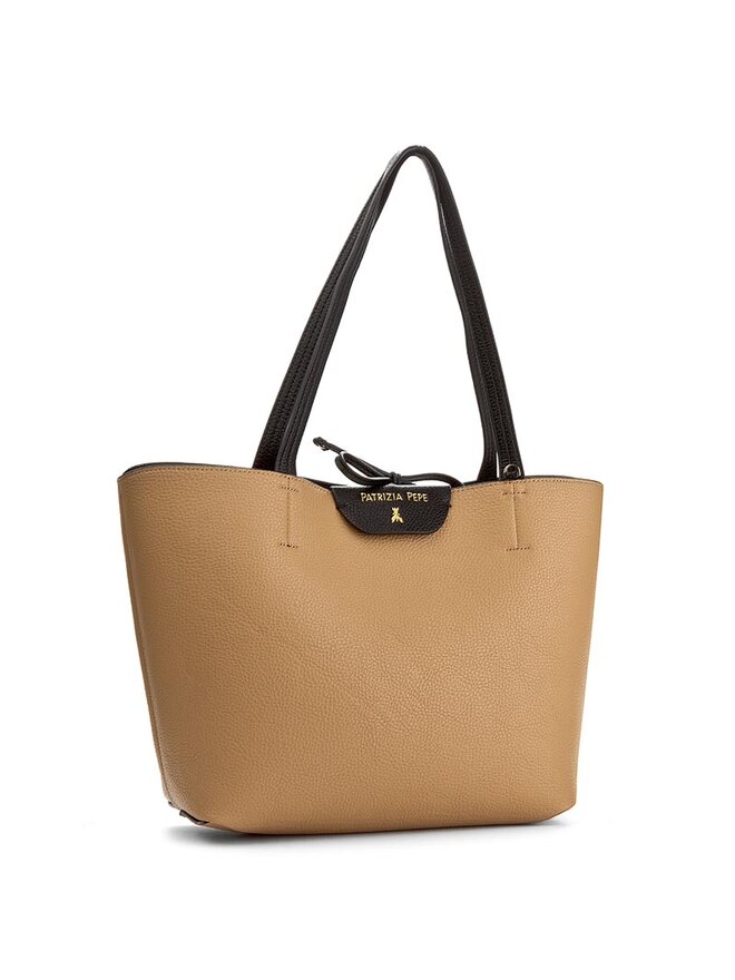 Patrizia Pepe Handtasche Patrizia Pepe 2V5452/AV63-F1AR Black/Clear Beige