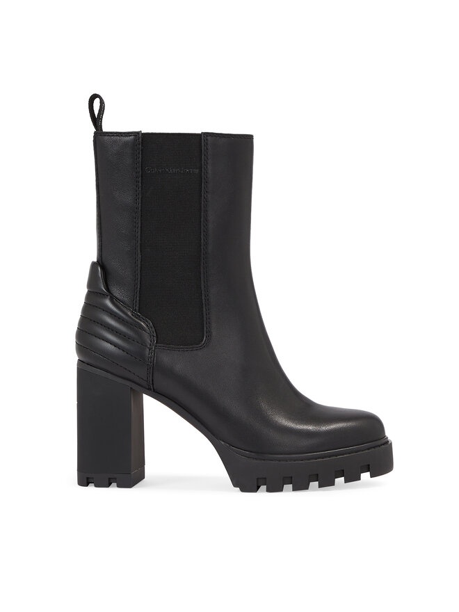 Calvin Klein Jeans Stiefeletten Calvin Klein Jeans Platform Chelsea Lth Wn YW0YW01140 Schwarz