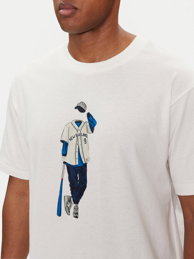 New Balance New Balance Camiseta Basketball Style MT41577 Blanco Relaxed Fit